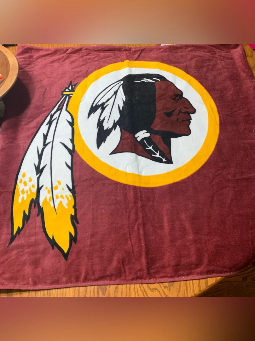 Washington Redskins beach towel.